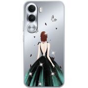Чохол зі стразами Realme C100i Girl in the green dress