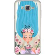 Прозрачный чехол Uprint Samsung J701 Galaxy J7 Neo Duos Blue Hair