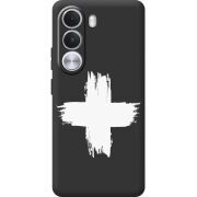 Чорний чохол BoxFace Realme C100i Білий хрест ЗСУ
