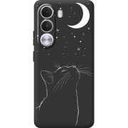 Чорний чохол BoxFace Realme C100i Місячний кіт