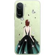 Чохол зі стразами Poco C81 Pro Girl in the green dress