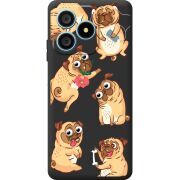 Прозорий чохол BoxFace Blackview Wave 9C с 3D-глазками Pug