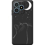 Чорний чохол BoxFace Blackview Wave 9C Місячний кіт