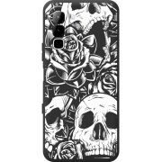 Чорний чохол BoxFace Infinix Hot 70 Skull and Roses