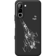 Чорний чохол BoxFace Infinix Hot 70 Військовий літак