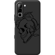 Чорний чохол BoxFace Infinix Hot 70 Skull and Roses