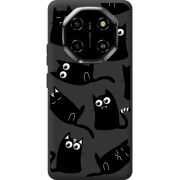 Прозорий чохол BoxFace Blackview Shark 6 с 3D-глазками Black Kitty