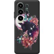 Чохол зі стразами Blackview Wave 10 Cat in Flowers