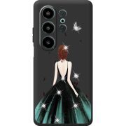 Чохол зі стразами Blackview Wave 10 Girl in the green dress