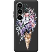 Чохол зі стразами Blackview Wave 10 Ice Cream Flowers