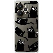 Прозорий чохол BoxFace Realme 15 5G с 3D-глазками Black Kitty