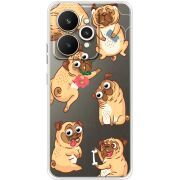 Прозорий чохол BoxFace Realme 15 5G с 3D-глазками Pug