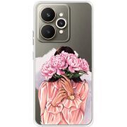 Прозорий чохол BoxFace Realme 15 5G Девушка с Пионами