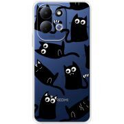 Прозорий чохол BoxFace Xiaomi Redmi 17 с 3D-глазками Black Kitty
