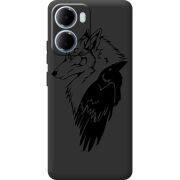 Чорний чохол BoxFace Xiaomi Redmi 15A Wolf and Raven
