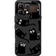 Прозорий чохол BoxFace Infinix Note 60 с 3D-глазками Black Kitty
