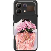 Прозорий чохол BoxFace Infinix Note 60 Девушка с Пионами