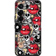 Чорний чохол BoxFace Tecno Camon 50 Rock Graffiti