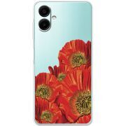 Прозорий чохол BoxFace Samsung Galaxy A07s (A077) Red Poppies