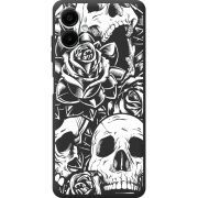 Чорний чохол BoxFace Samsung Galaxy A07s (A077) Skull and Roses