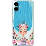 Прозорий чохол BoxFace Samsung Galaxy A08 (A085) Blue Hair