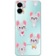 Прозорий чохол BoxFace Samsung Galaxy A08 (A085) с 3D-глазками Mouse