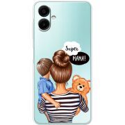 Прозорий чохол BoxFace Samsung Galaxy A08 (A085) Super Mama and Son