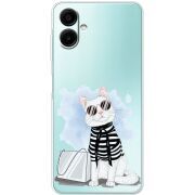 Прозорий чохол BoxFace Samsung Galaxy A08 (A085) Cat Style