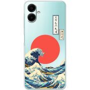 Прозорий чохол BoxFace Samsung Galaxy A08 (A085) Большая волна в Канагаве