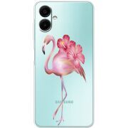 Прозорий чохол BoxFace Samsung Galaxy A08 (A085) Floral Flamingo