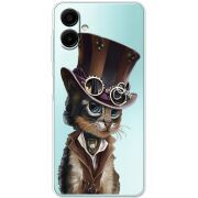 Прозорий чохол BoxFace Samsung Galaxy A08 (A085) Steampunk Cat