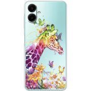 Прозорий чохол BoxFace Samsung Galaxy A08 (A085) Colorful Giraffe