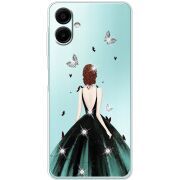 Чохол зі стразами Samsung Galaxy A08 (A085) Girl in the green dress