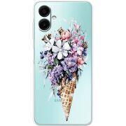Чохол зі стразами Samsung Galaxy A08 (A085) Ice Cream Flowers