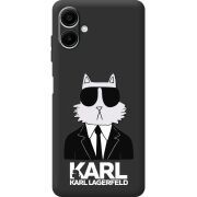 Чорний чохол BoxFace Samsung Galaxy A08 (A085) Cat in Black
