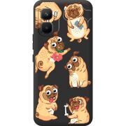 Прозорий чохол BoxFace Infinix GT 50 Pro с 3D-глазками Pug