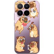 Прозорий чохол BoxFace Xiaomi 17T с 3D-глазками Pug