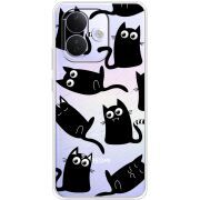 Прозорий чохол BoxFace Xiaomi Redmi Note 17 Pro с 3D-глазками Black Kitty