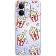 Прозорий чохол BoxFace Xiaomi Redmi Note 17 Pro с 3D-глазками Popcorn