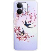 Чохол зі стразами Xiaomi Redmi Note 17 Pro Swallows and Bloom