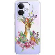 Чохол зі стразами Xiaomi Redmi Note 17 Pro Deer with flowers