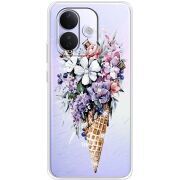 Чохол зі стразами Xiaomi Redmi Note 17 Pro Ice Cream Flowers