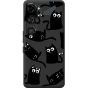 Прозорий чохол BoxFace Nubia Neo 5 GT 5G с 3D-глазками Black Kitty