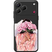 Прозорий чохол BoxFace Nubia V80 Design Девушка с Пионами