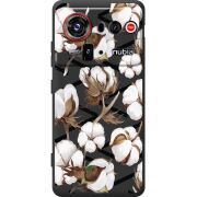 Прозорий чохол BoxFace Nubia Z80 Ultra Cotton flowers