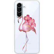 Прозорий чохол BoxFace Samsung Galaxy A18 (A185) Floral Flamingo