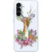 Чохол зі стразами Samsung Galaxy A18 (A185) Deer with flowers