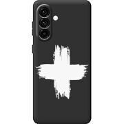 Чорний чохол BoxFace Samsung Galaxy A18 (A185) Білий хрест ЗСУ