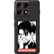 Чорний чохол BoxFace Moto Edge 70 Pro Attack On Titan - Ackerman