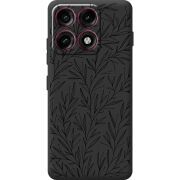 Чорний чохол BoxFace Moto Edge 70 Pro Leaves